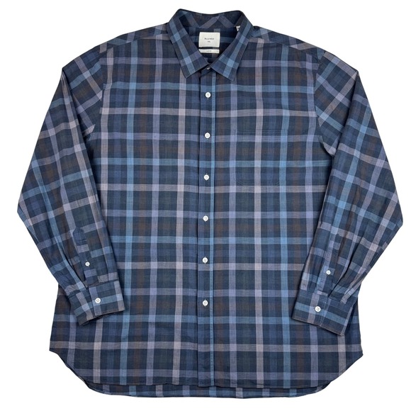 Billy Reid Other - Billy Reid Button Up Shirt Plaid Standard Fit Mens XXL Made in Italy Preppy